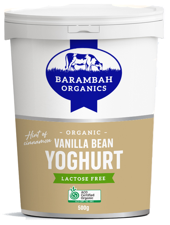 Our Vanilla Bean and Cinnamon Yoghurt use the purest certified organic vanilla. A real favourite of our Barambah Organic customers, it’s a deliciously creamy yoghurt that’s perfect to snack on.